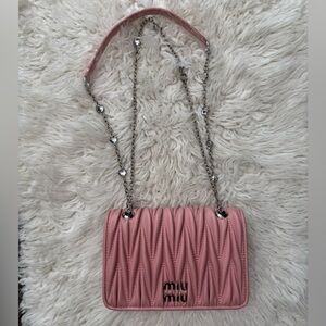 Miu Miu** Pink Crossbody Bag with Chain Strap